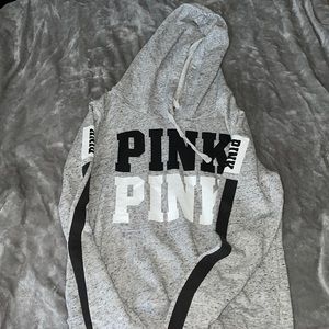 Grey pink hoodie